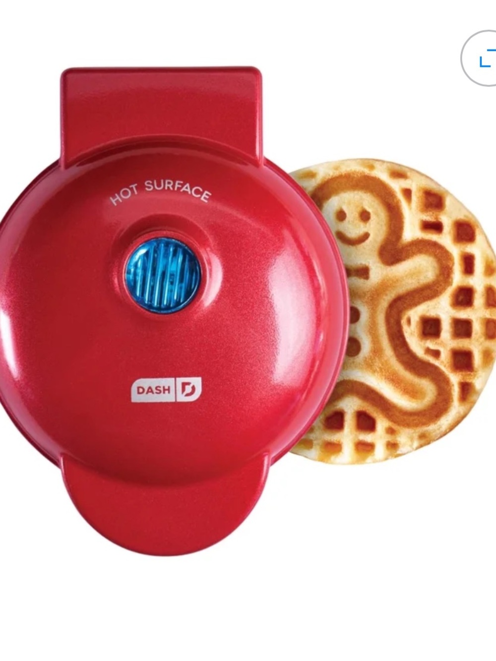 Dash Red Mini Gingerbread Man Waffle Maker